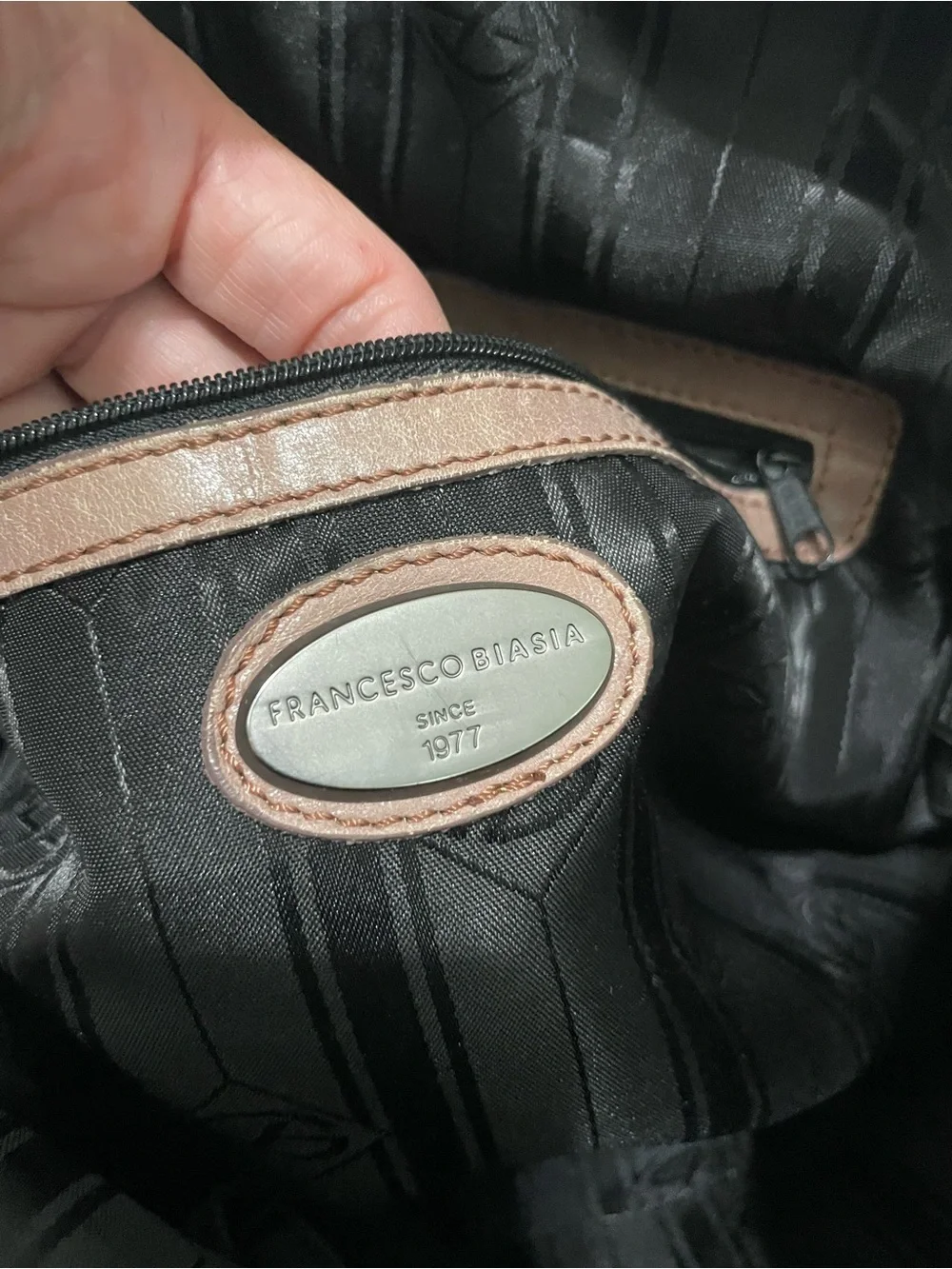 Francesco Biasia Metallic Rose Pink Leather Hobo Bag